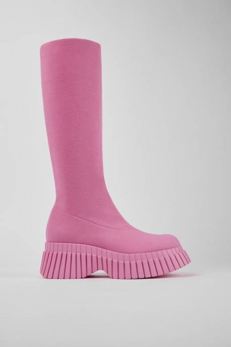 Camper AU Design Bcn Pink Textile Boots For Women
