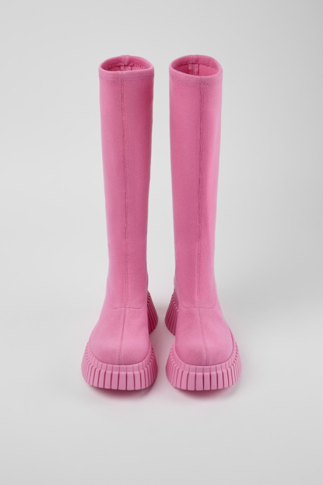 Camper AU Design Bcn Pink Textile Boots For Women