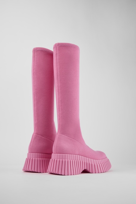 Camper AU Design Bcn Pink Textile Boots For Women