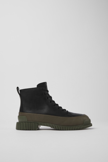 Camper AU Pix Black And Green Leather Ankle Boots For Women New Arrivals