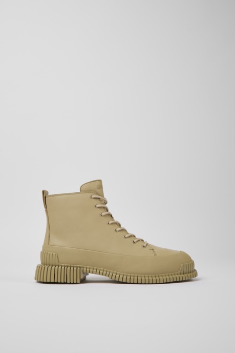 Camper AU Design Pix Beige Leather Ankle Boots For Women