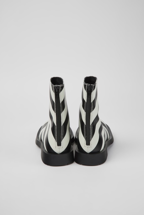 Design Mil 1978 Black And White Leather Ankle Boots For Women Camper AU