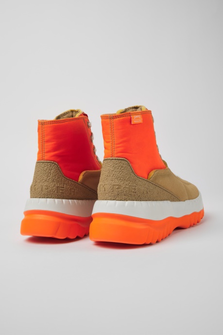 Camper AU Teix Orange And Beige Ankle Boots For Women New Arrivals