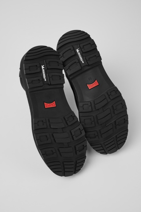Camper AU Design Brutus Trek Michelin Black Leather Ankle Boots