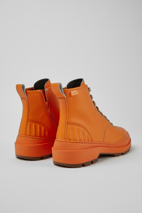 Camper AU Brutus Trek Michelin Orange Leather Ankle Boots For Women New Arrivals