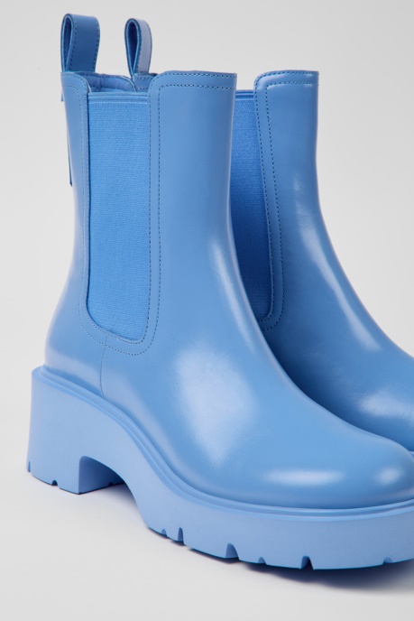 Camper AU Design Milah Blue Leather Chelsea Boots For Women