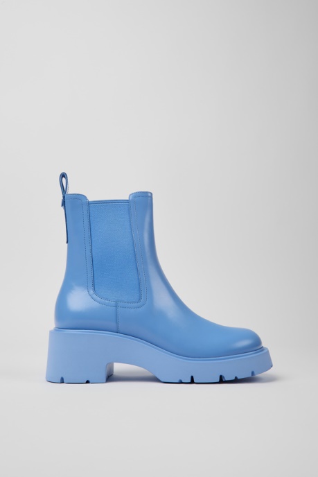 Camper AU Design Milah Blue Leather Chelsea Boots For Women