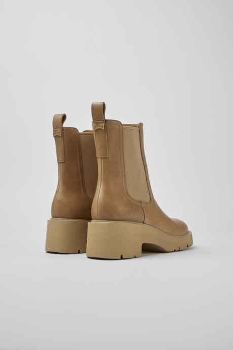 Camper AU Design Milah Beige Leather Chelsea Boots For Women
