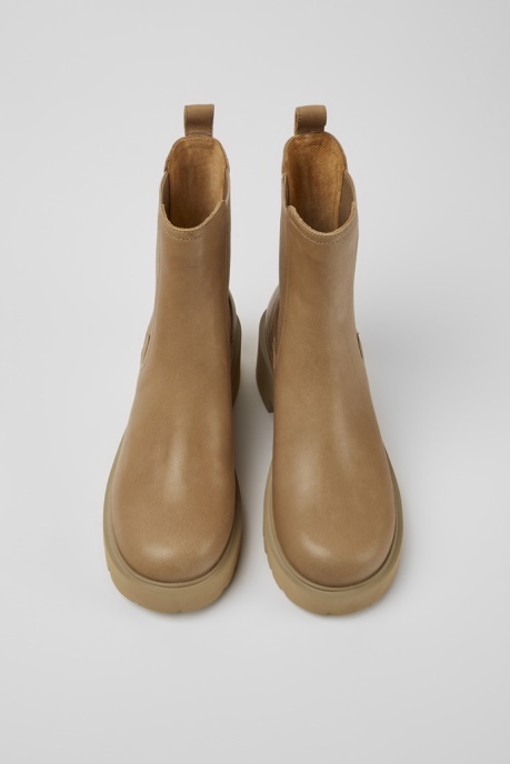 Camper AU Design Milah Beige Leather Chelsea Boots For Women