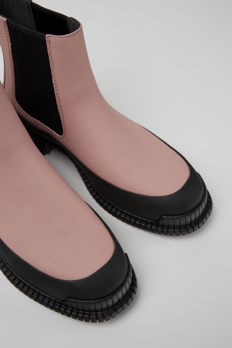 Pix Pink And Black Leather Chelsea Boots For Women Camper AU New Arrivals