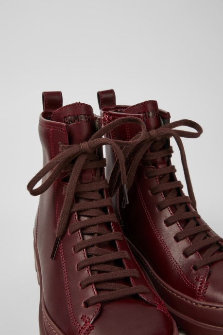 Brutus Burgundy Leather Ankle Boots For Women Camper AU New Arrivals