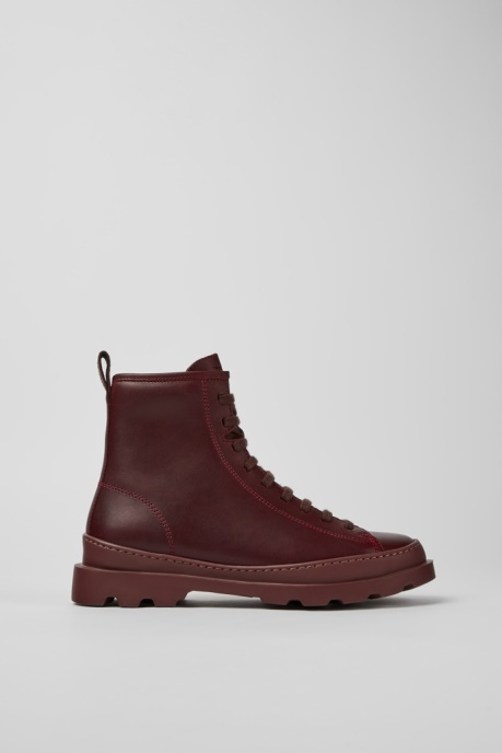 Brutus Burgundy Leather Ankle Boots For Women Camper AU New Arrivals