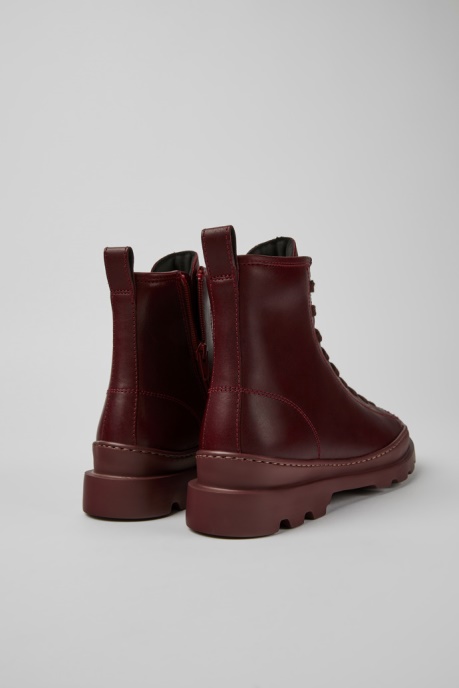 Brutus Burgundy Leather Ankle Boots For Women Camper AU New Arrivals