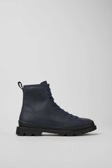 Camper AU Design Brutus Navy Blue Nubuck Ankle Boots For Women