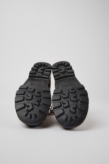 Camper AU Design Brutus Beige Textile And Leather Ankle Boots For Women