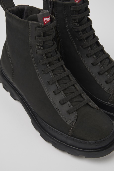 Exclusive Camper AU Brutus Dark Gray Textile And Nubuck Ankle Boots For Women