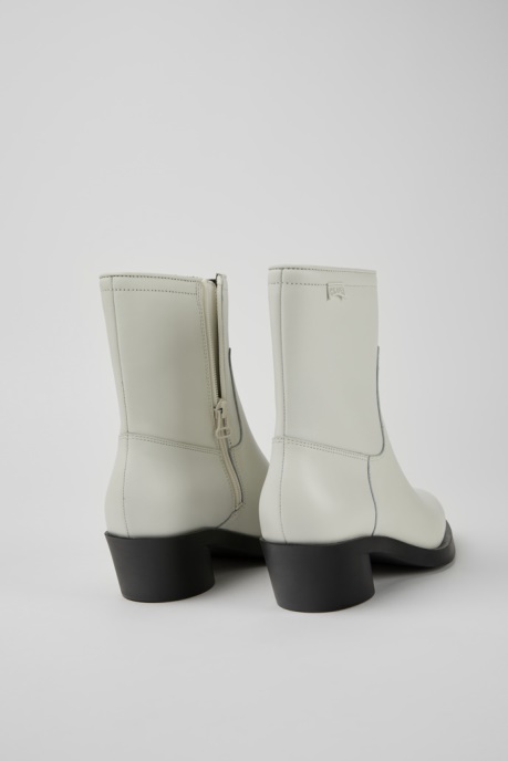 Camper AU Bonnie White Leather Ankle Boots For Women New Arrivals