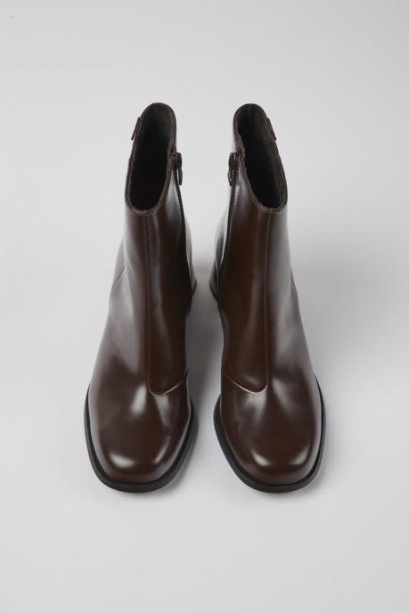 Camper AU Kiara Brown Leather Ankle Boots New Arrivals