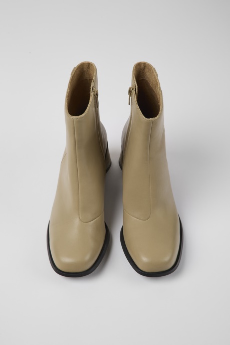 Camper AU Kiara Beige Leather Ankle Boots New Arrivals