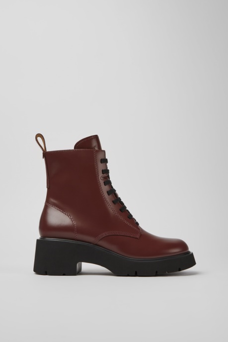 Milah Burgundy Lace-Up Boots For Women Exclusive Camper AU