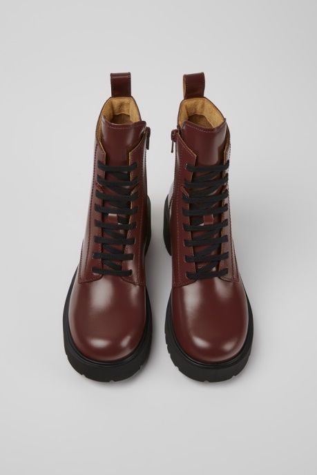 Milah Burgundy Lace-Up Boots For Women Exclusive Camper AU