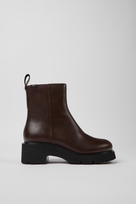 Milah Gore-Tex Brown Leather Zip Boots For Women Exclusive Camper AU