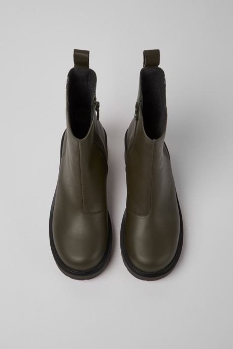 Design Milah Gore-Tex Green Leather Zip Boots For Women Camper AU