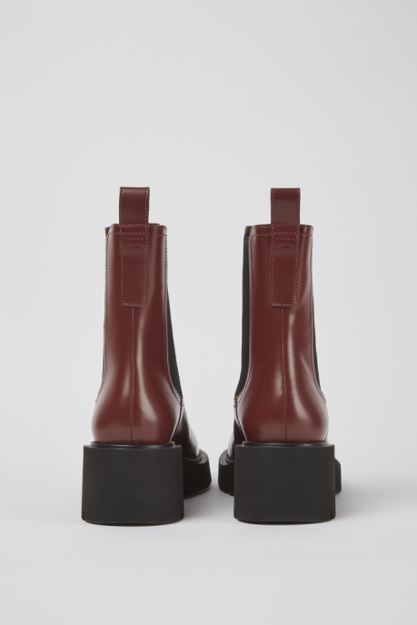 Design Milah Burgundy Leather Boots For Women Camper AU