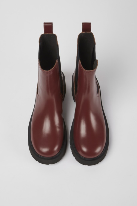 Design Milah Burgundy Leather Boots For Women Camper AU