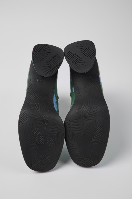 Design Kiara Green And Blue Printed Leather Ankle Boots Camper AU