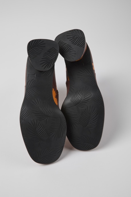 Kiara Burgundy And Orange Printed Leather Ankle Boots Exclusive Camper AU