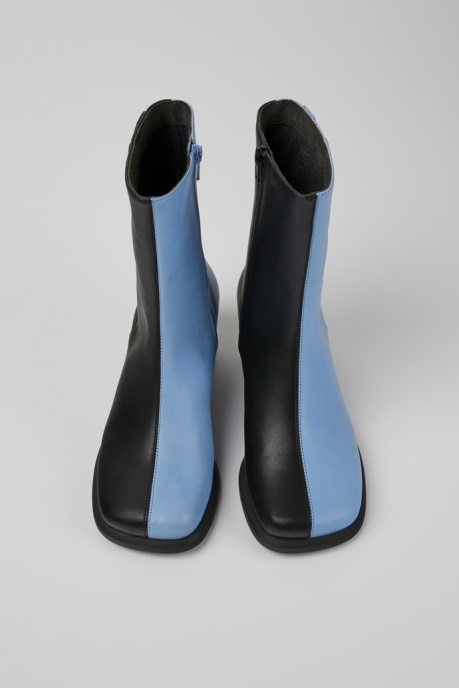 Camper AU Twins Blue And Black Leather Ankle Boots For Women New Arrivals