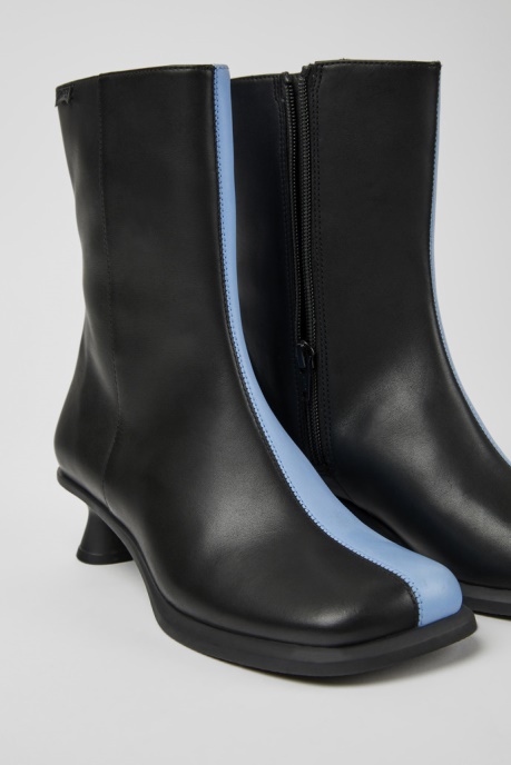 Camper AU Twins Blue And Black Leather Ankle Boots For Women New Arrivals