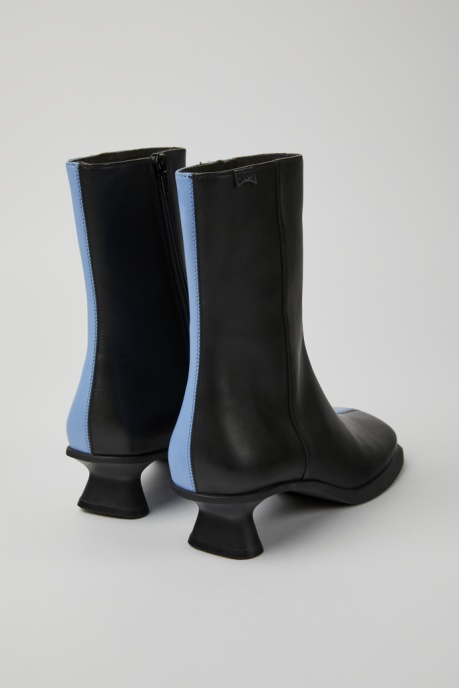 Camper AU Twins Blue And Black Leather Ankle Boots For Women New Arrivals