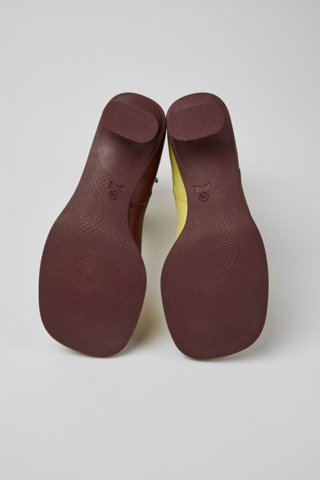 Exclusive Camper AU Twins Burgundy And Yellow Ankle Boots For Women