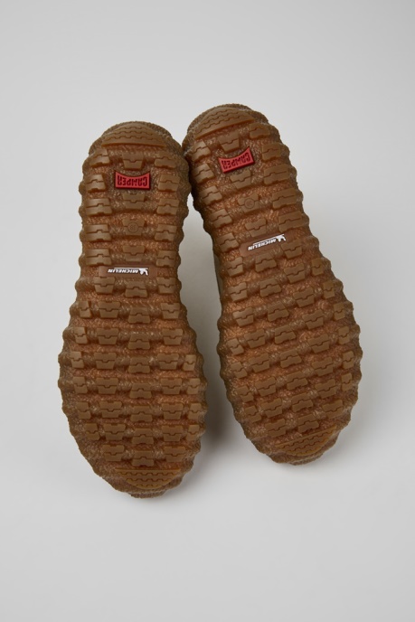 Ground Michelin Beige Textile And Leather Ankle Boots For Women Camper AU New Arrivals