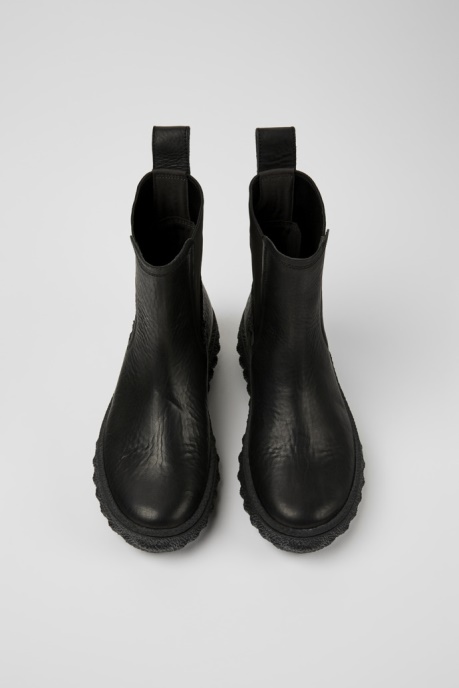 Camper AU Ground Michelin Black Leather Ankle Boots For Women New Arrivals