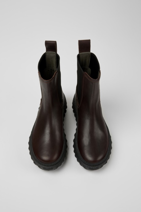 Ground Michelin Dark Brown Leather Ankle Boots For Women Camper AU New Arrivals