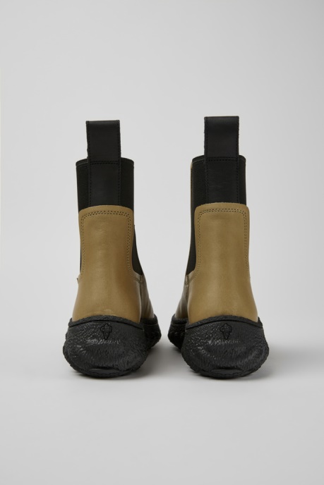 Design Ground Michelin Beige Leather Ankle Boots For Women Camper AU