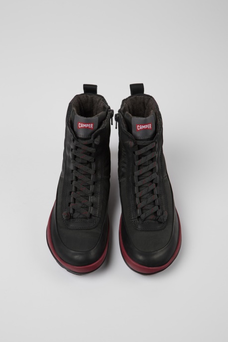 Camper AU Design Peu Pista Michelin Gray Recycled Nylon And Leather Boots For Women