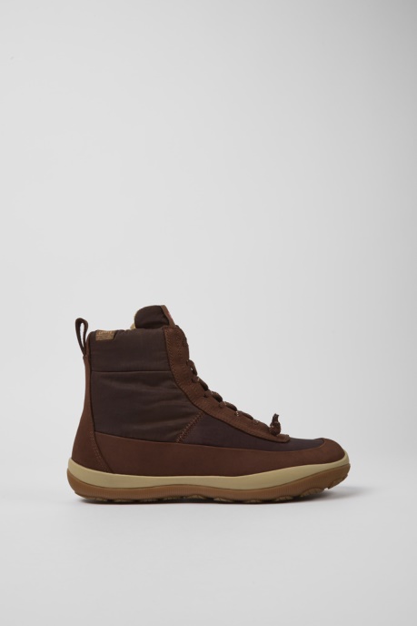 Exclusive Camper AU Peu Pista Michelin Brown Recycled Nylon And Leather Boots For Women