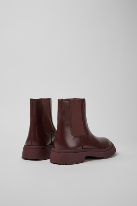 Camper AU Design Walden Burgundy Leather Boots For Women