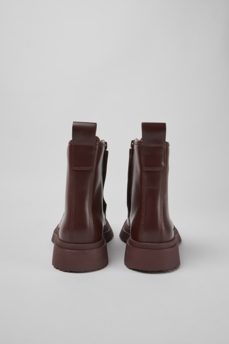 Camper AU Walden Burgundy Leather Boots For Women New Arrivals