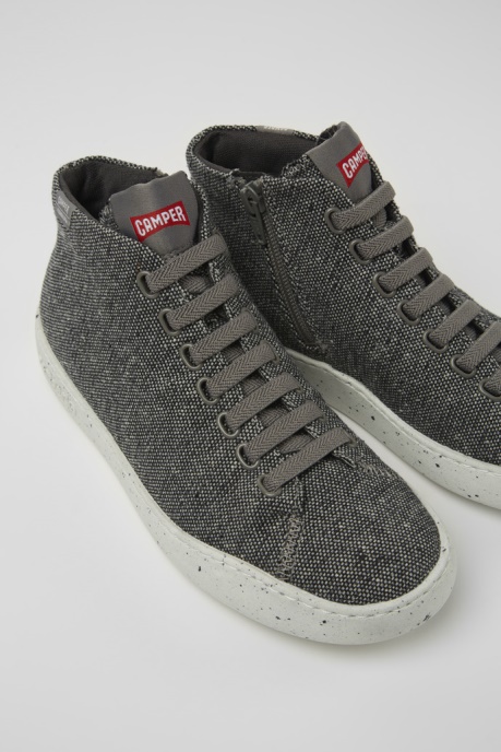 Design Peu Touring Gray And Black Recycled Wool Sneakers For Women Camper AU