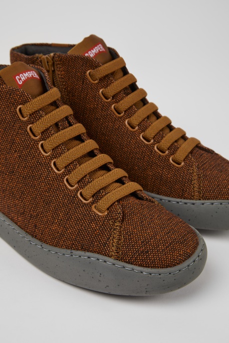 Camper AU Peu Touring Brown And Black Recycled Wool Sneakers For Women New Arrivals