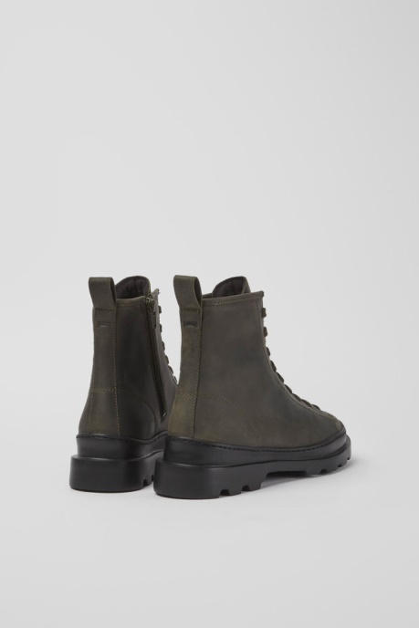 Brutus Dark Green Waxed Nubuck Lace-Up Boots Exclusive Camper AU