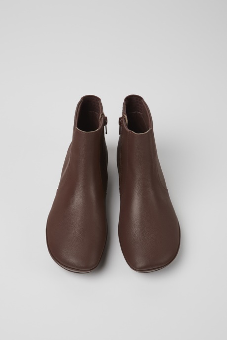 Right Burgundy Leather Ankle Boots For Women Camper AU New Arrivals