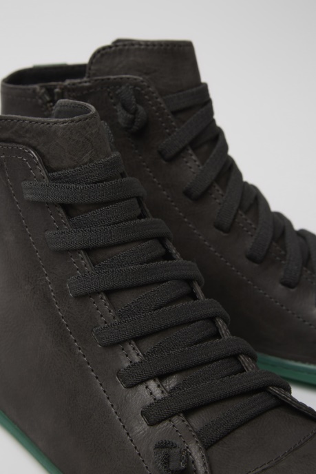 Peu Gray Leather Ankle Boots For Women Exclusive Camper AU