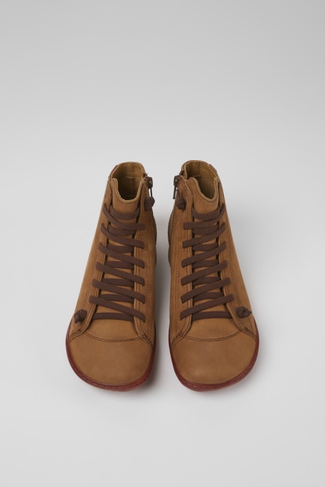 Peu Brown Leather Ankle Boots For Women Exclusive Camper AU