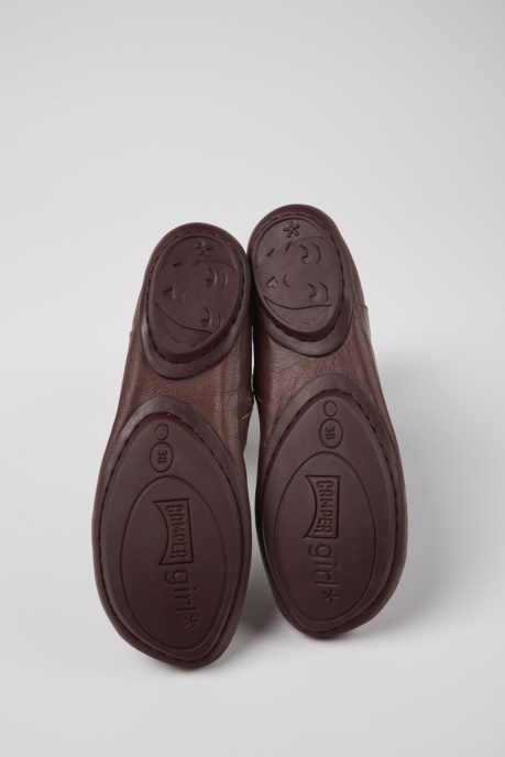 Camper AU Right Burgundy Leather Boots For Women New Arrivals